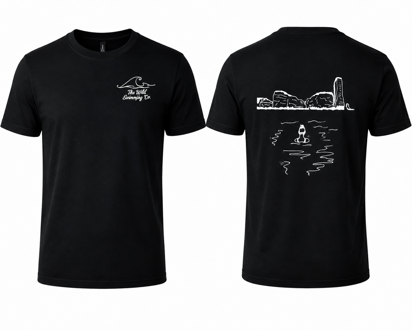 Old Harry Rocks T-Shirt — Black & White