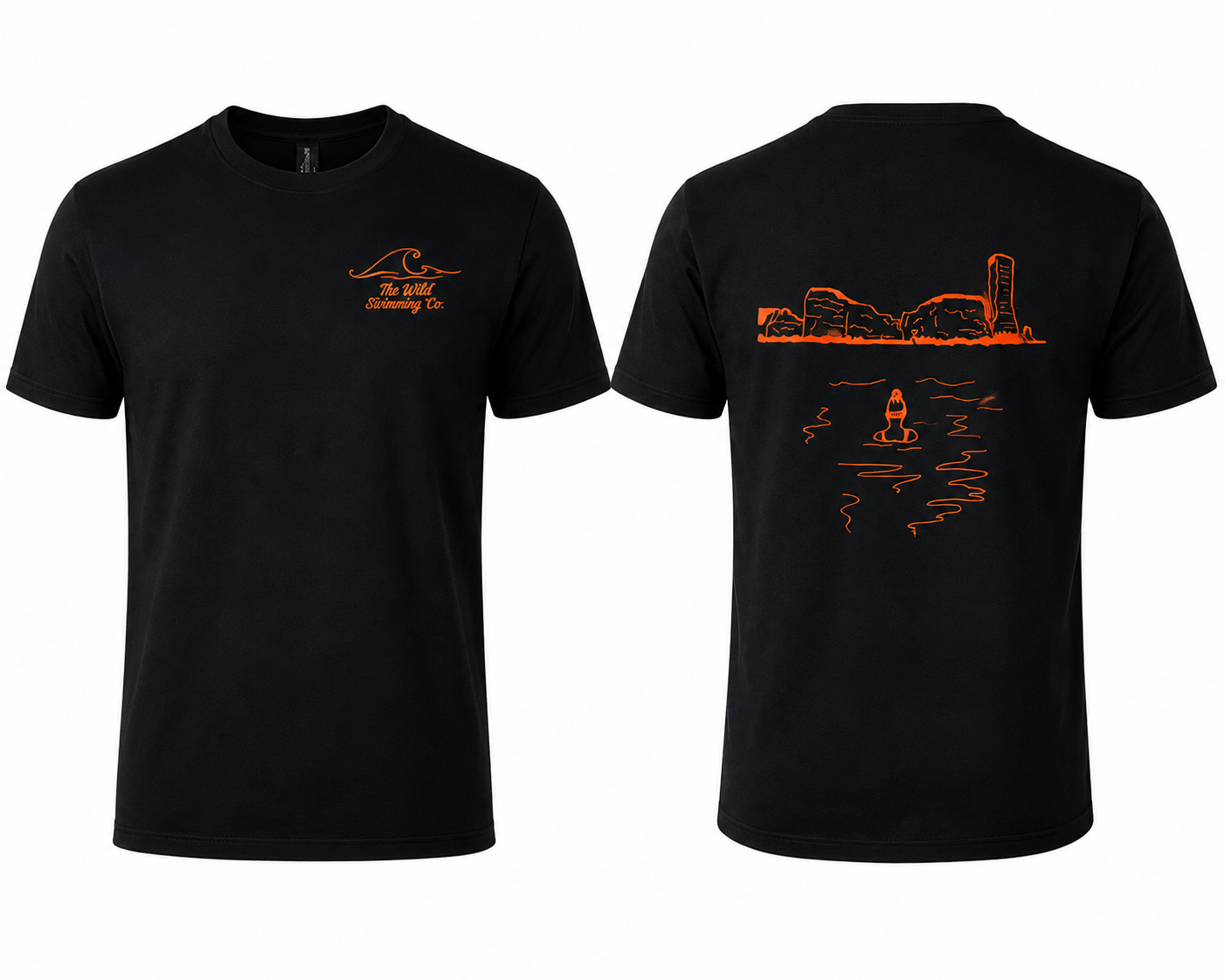 Old Harry Rocks T-Shirt — Black & Orange